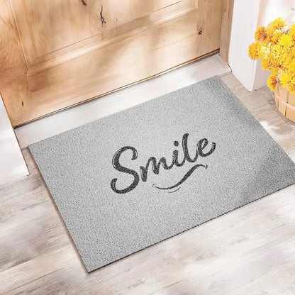 PVC Silk Ring Door Mat Non-Slip Dust Scraper Smiley Face Porch Floor Mat
