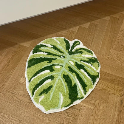 Monstera Leaf Tufted Non-Slip Rug