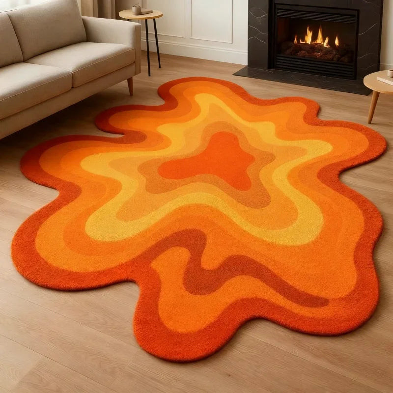 VIKAMA Dopamine Abstract Plush Rug Soft Irregular Living Room Bedroom Home Decor