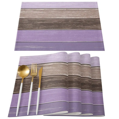 Retro Barn Wood Texture Polyester Placemat Set