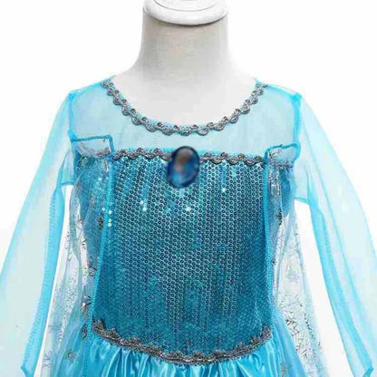 Disney Frozen Elsa Snow Queen Cape Costume Dress For Girls