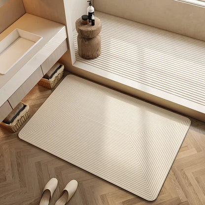 Absorbent non-slip diatom bath rug