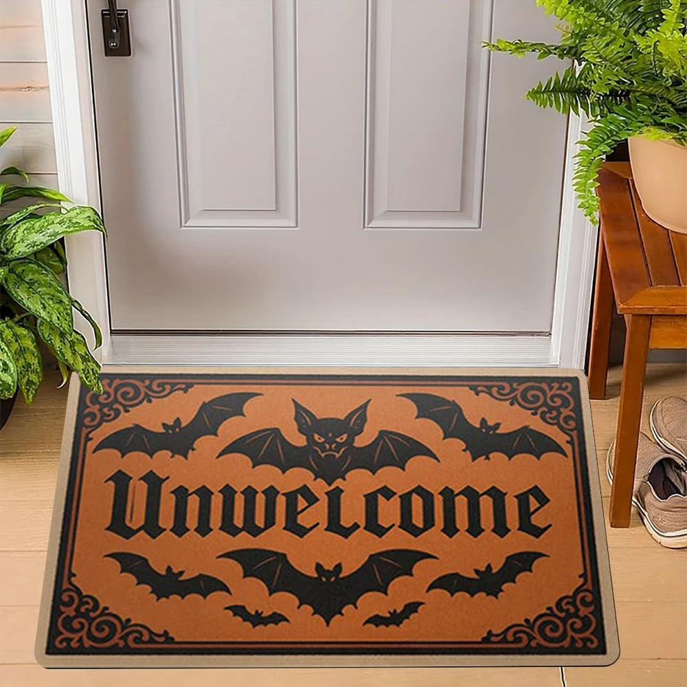 VIKAMA Gothic Bat “Unwelcome” Non-Slip Doormat