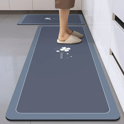 Long diatom mud oil-proof washable kitchen mat