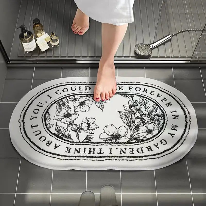 Floral Non-Slip Absorbent Bath & Entrance Area Rug