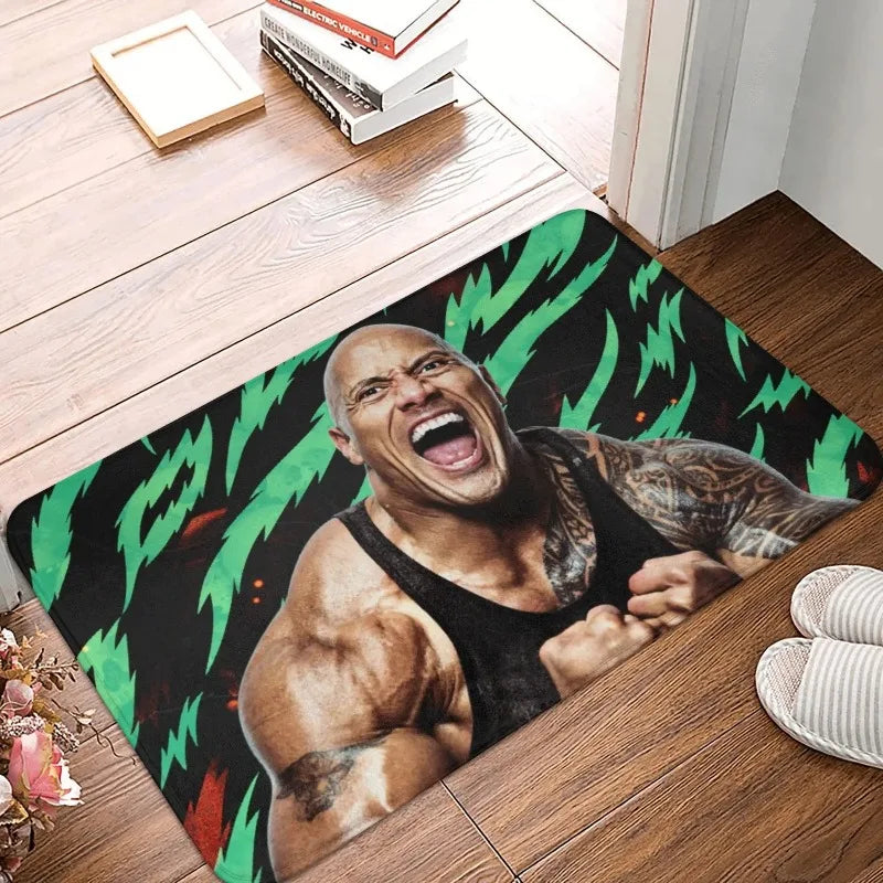 Dwayne “The Rock” Johnson Meme Doormat Anti-Slip Floor Mat Bathroom Kitchen Bedroom Rug Carpet