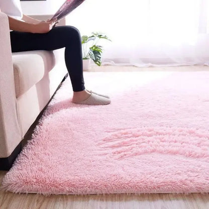VIKAMA Solid Color Plush Fluffy Area Rug