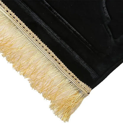 Thick Prayer Rug with Tassels Islamic Turkish Style Irregular Anti-Slip Soft Flannel Prayer Mat Carpet