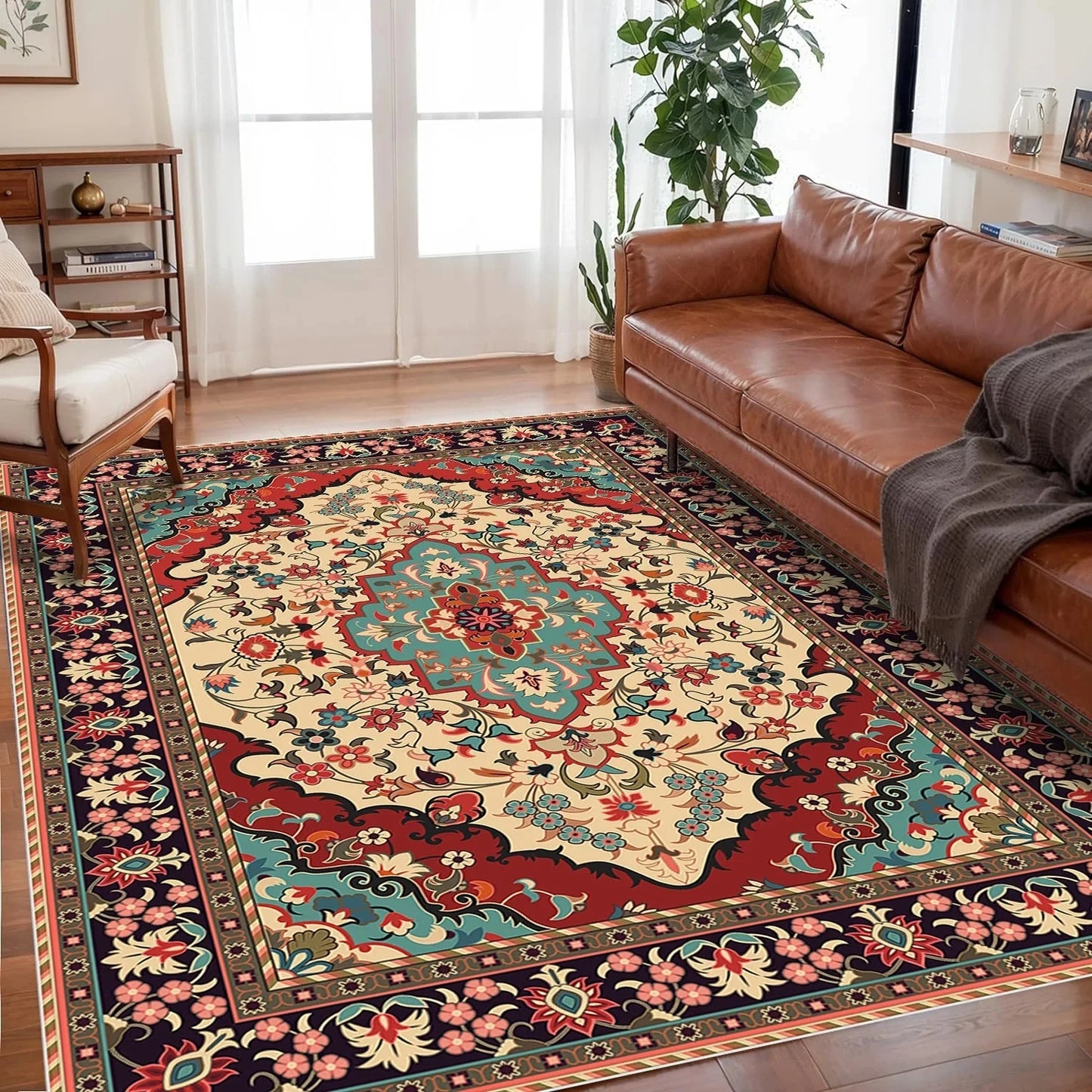 Bohemian crystal velvet anti-slip living room rug