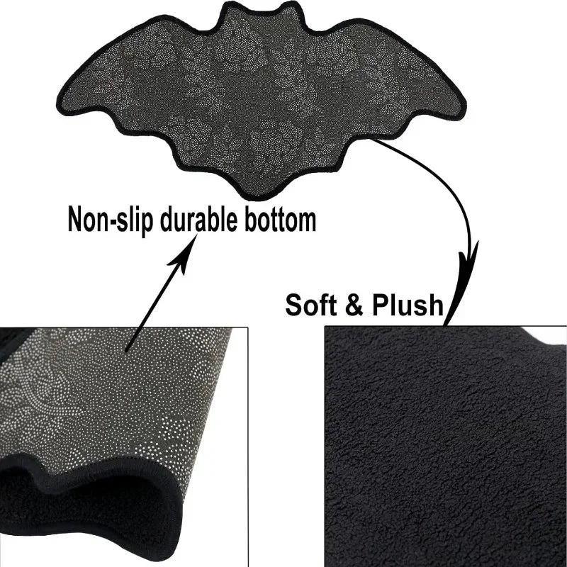 Black Spider Web Halloween Non-Slip Bath Rug