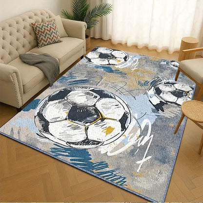 VIKAMA 3D Soccer Ball Non-Slip Play Rug