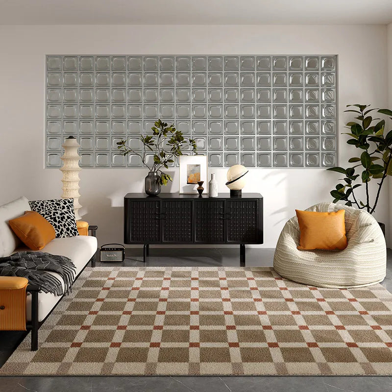 Retro Plaid Nordic Plush Soft Area Rug