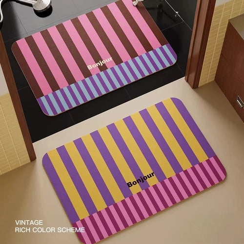 Luxury Diatom Mud Bathroom Mat Water-Absorbing Non-Slip Quick-Dry Waterproof Floor Rug
