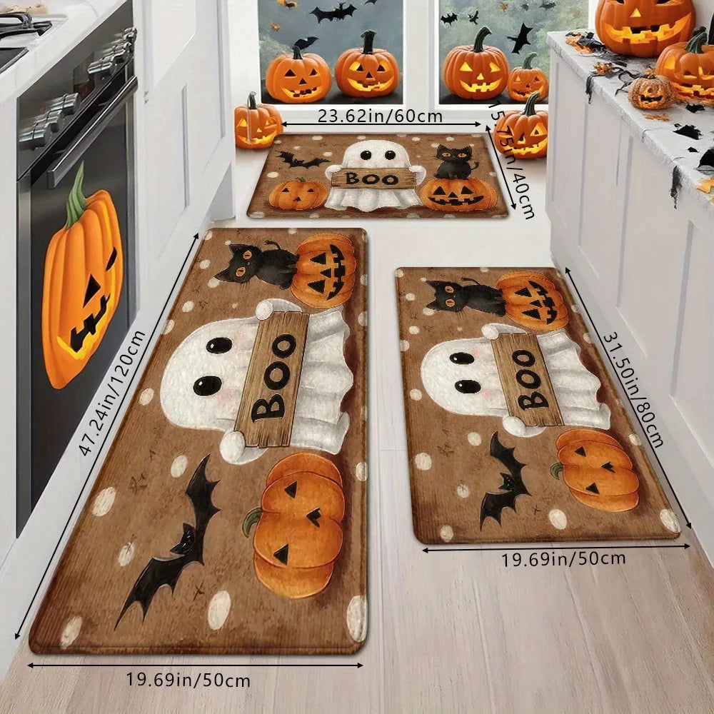 Halloween spooky themed doormat for porch and entryway decor