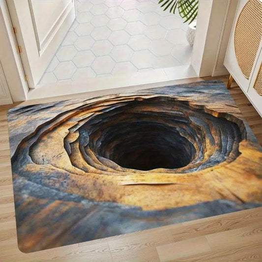 3D Tree Hole Illusion Door Mat