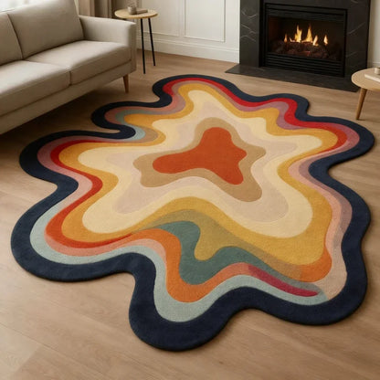 VIKAMA Dopamine Abstract Plush Rug Soft Irregular Living Room Bedroom Home Decor
