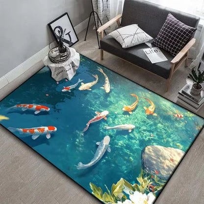 3D Koi Fish Area Rug