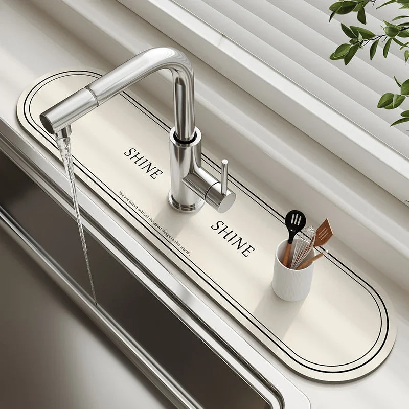 VIKAMA Diatomaceous Earth Absorbent Faucet Drain Mat