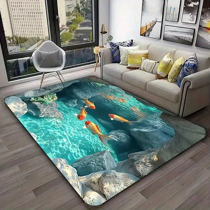 3D Koi Fish Area Rug