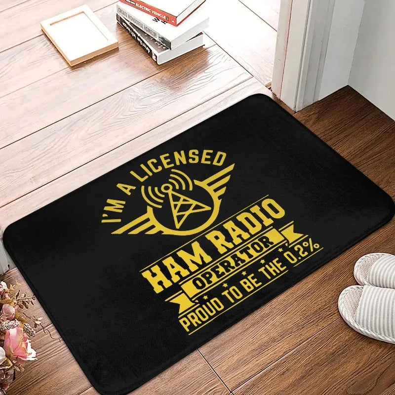 Licensed HAM Retro Radio Operator Doormat Non-Slip Floor Mat Kitchen Bathroom Living Room Entrance Rug Home Decor