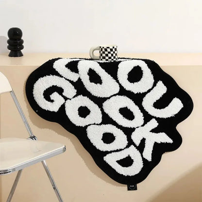 VIKAMA Soft Irregular Letter Area Rug