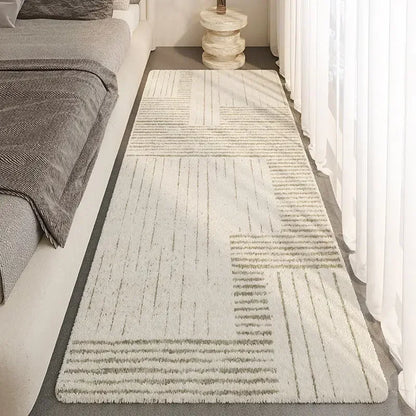 VIKAMA Minimal Line Design Non-Slip Washable Area Rug