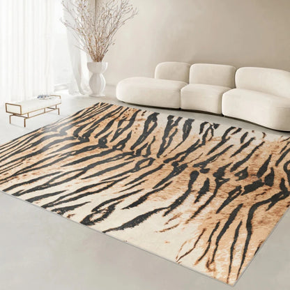 Nordic Zebra Pattern Fluffy Plush Non-Slip Area Rug