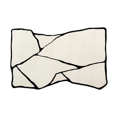 Modern Luxury Black & White Plush Washable Area Rug