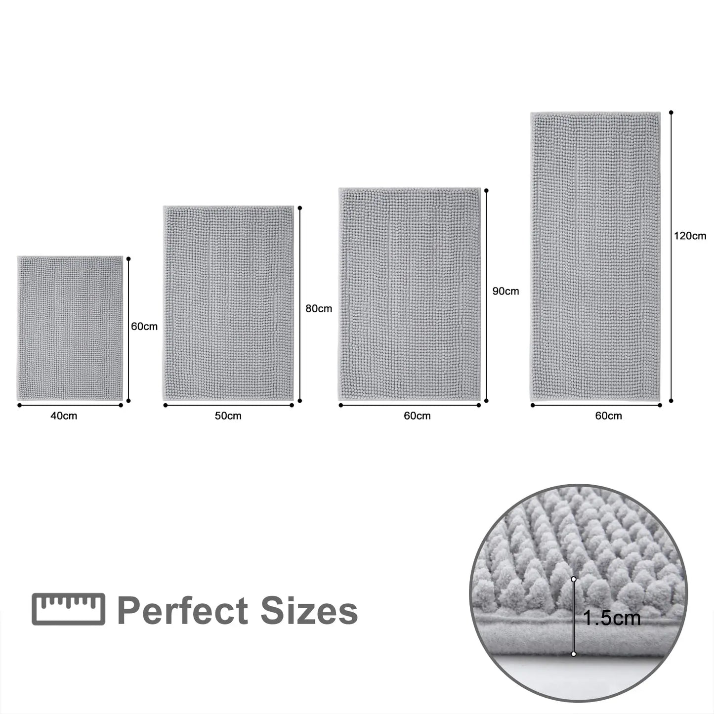 Olanly Chenille Soft Absorbent Bath Mat