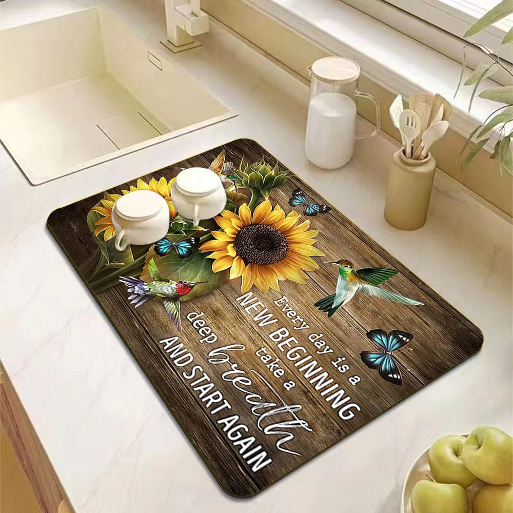 Sunflower Coffee Absorbent Drying Mat
