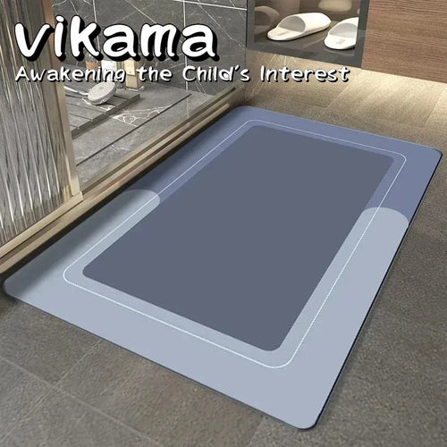 VIKAMA Splash & Seek Floor Mat Diatomaceous Earth Bath Rug Non-Slip Shower Mat for Quick Dry Safety