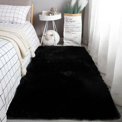 Machine Washable Grey Shaggy Area Rug Soft Fluffy Non-Slip Indoor Carpet