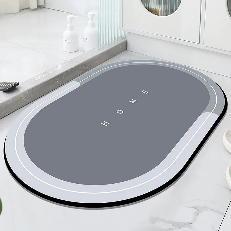 Diatom Mud Bathroom Mat Absorbent Non-Slip Entry Rug Bathtub Shower Door Floor Carpet Hand Washable Home Decor