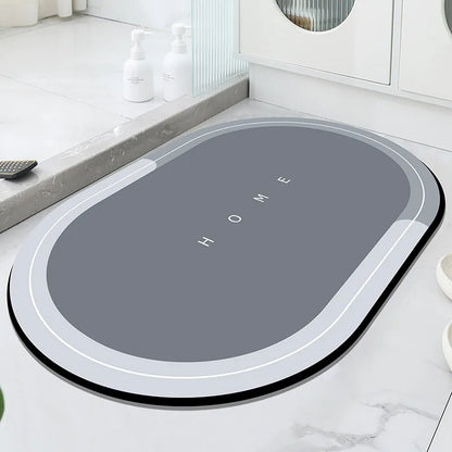 Diatom Mud Bathroom Mat Absorbent Non-Slip Entry Rug Bathtub Shower Door Floor Carpet Hand Washable Home Decor