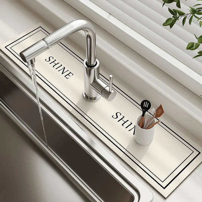 VIKAMA Diatomaceous Earth Absorbent Faucet Drain Mat
