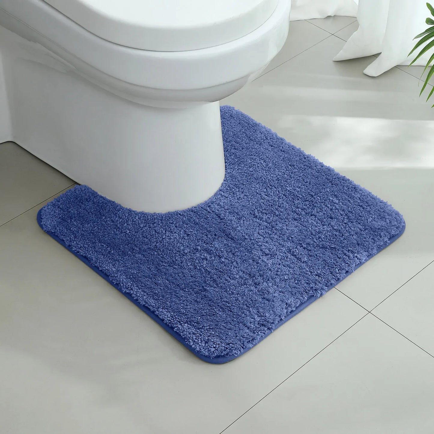 U-Shaped Thick Plush Bathroom Mat Absorbent Non-Slip Toilet Rug Bathtub Entrance Floor Carpet Home Decor