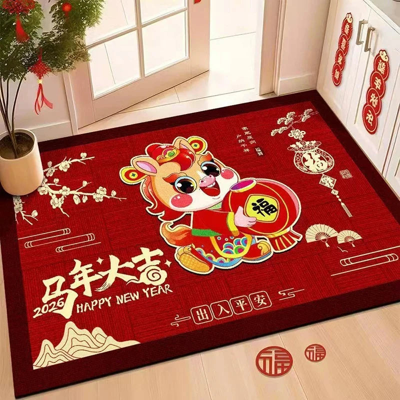 2026 Chinese New Year Greetings Non-Slip Doormat