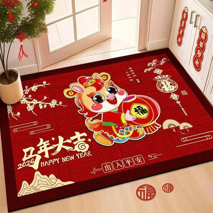 2026 Chinese New Year Greetings Non-Slip Doormat