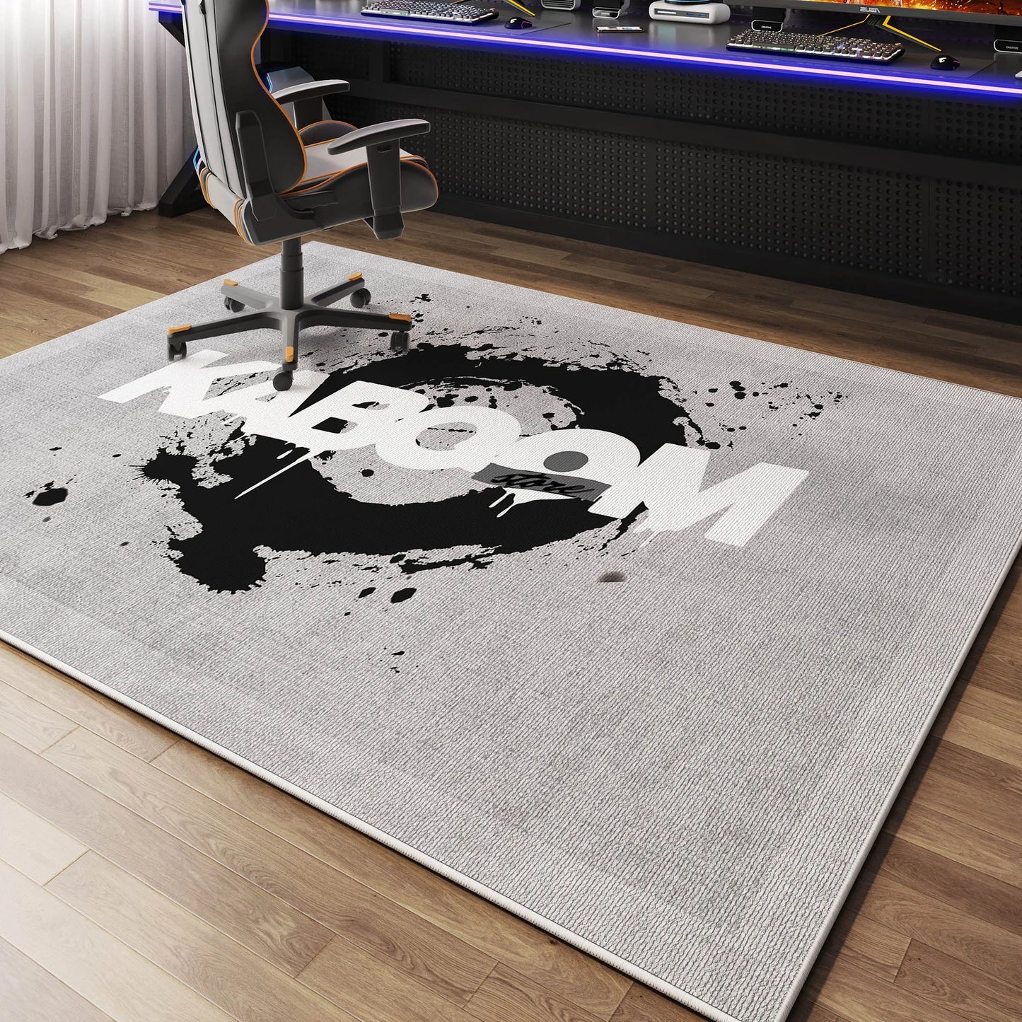 VIKAMA Luxury Gaming Room Carpet Non-Slip Chair Mat Bedroom Office Floor Rug