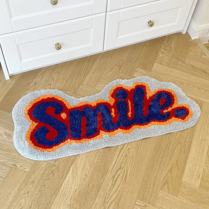 Smile Letter Fluffy Cloud Tufted Rug