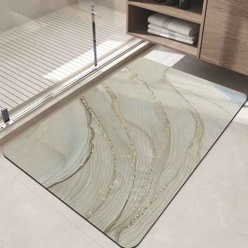 Super Absorbent Diatom Mud Bathroom Floor Mat Non-Slip Dirt-Resistant Large Door Mat