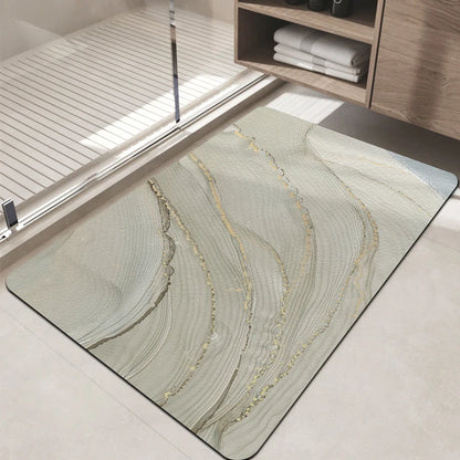 Super Absorbent Diatom Mud Bathroom Floor Mat Non-Slip Dirt-Resistant Large Door Mat