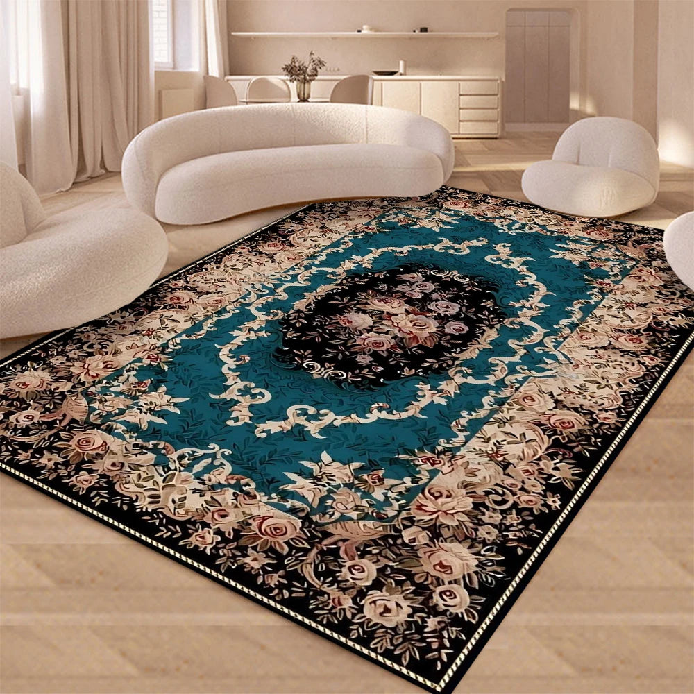 European retro floral luxury large rug