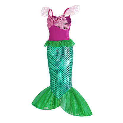 Ariel Little Mermaid Princess Costume Dress For Girls