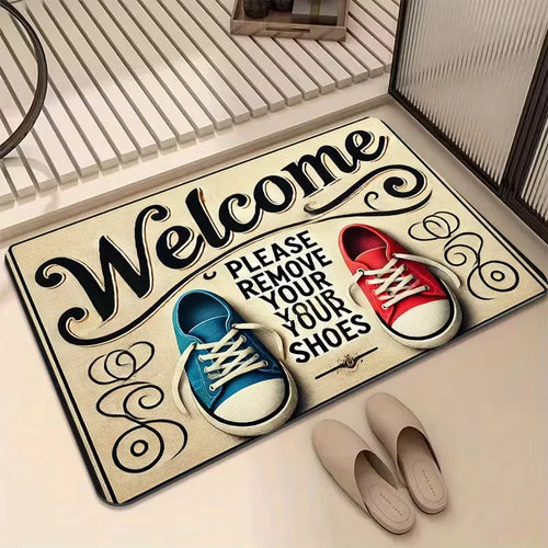 VIKAMA Please Take Off Shoes Non-Slip Doormat