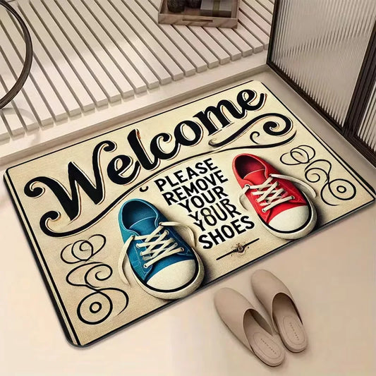 VIKAMA Please Take Off Shoes Non-Slip Doormat
