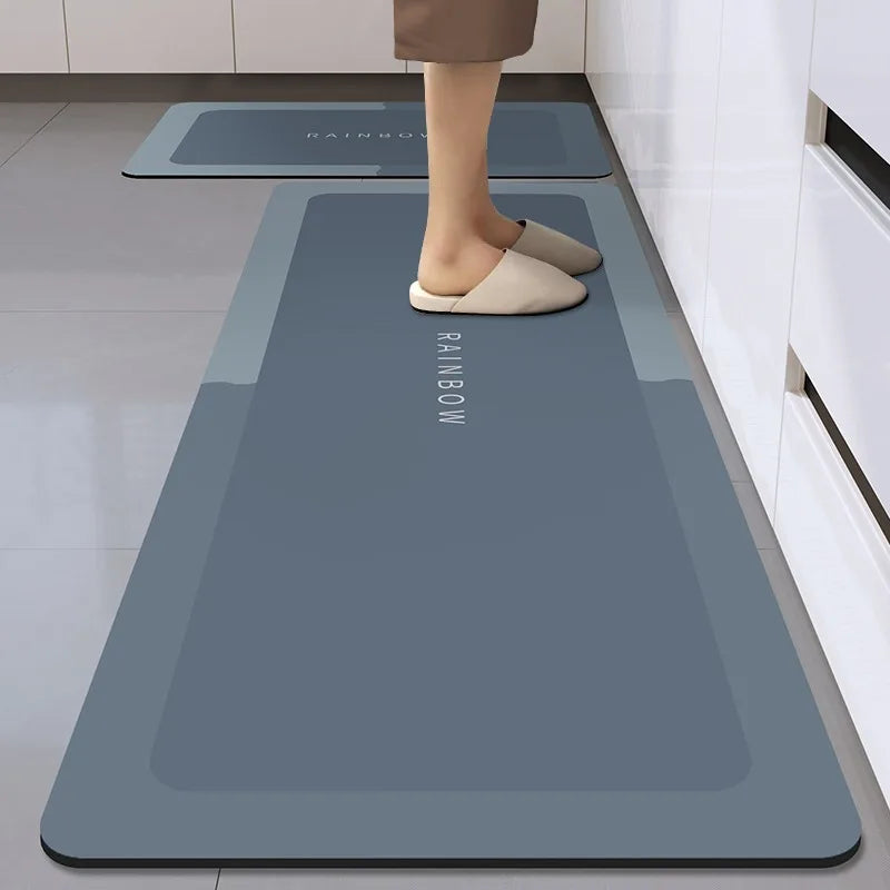 Long diatom mud oil-proof washable kitchen mat
