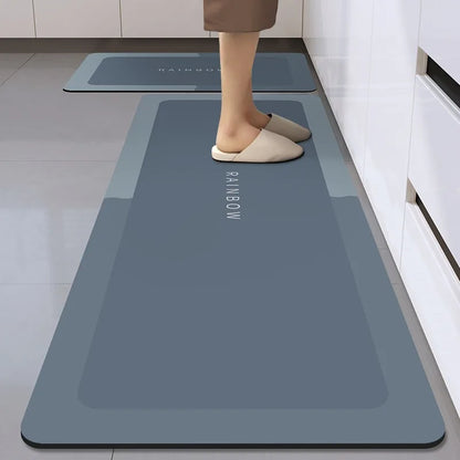Long diatom mud oil-proof washable kitchen mat