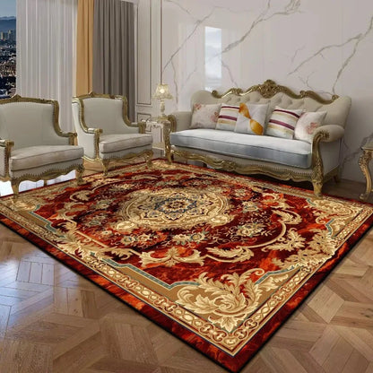 Persian Luxury Red Carpet Large Non-Slip Living Room Bedroom Rug Washable Aisle Floor Mat Home Decor