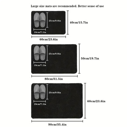 3D Cobblestone Bathroom Mat Non-Slip Absorbent Quick-Dry Machine Washable Bath Door Floor Mat